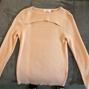 Calvin Klein, Size S, pale pink/peach, soft, form fitting, knit sweater.